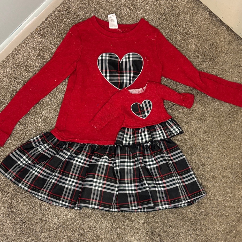 Dollie & Me Vibrant Red Dress Set